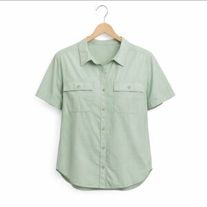 Eddie Bauer Mint Green Womens Camp Shirt Size XL